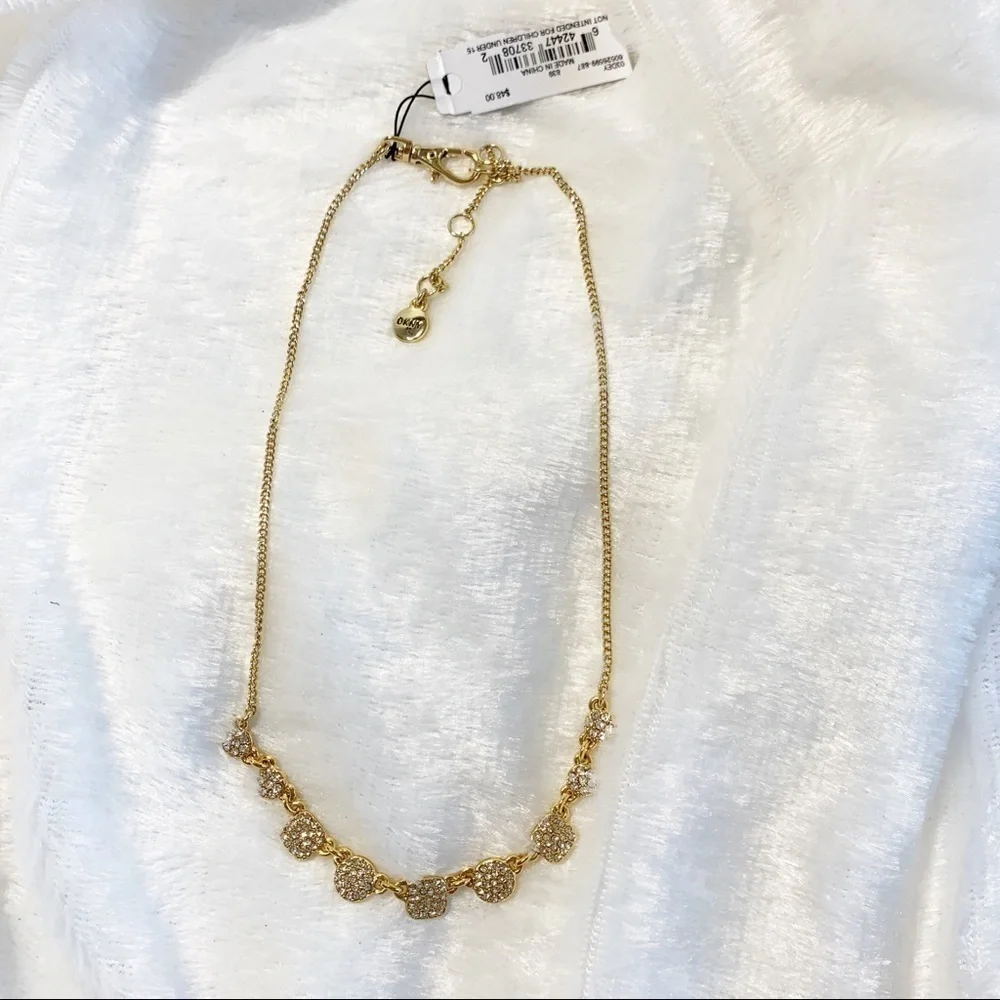 DKNY Gold-tone Pave Geometric Collar Necklace